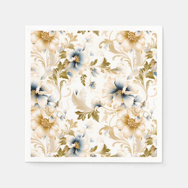 Serviette En Papier Une conception de série florale de mariage 3 (Devant)
