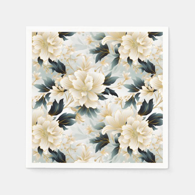 Serviette En Papier Une conception de série florale de mariage 7 (Devant)