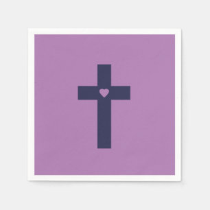 Serviette En Papier Une croix avec un cœur