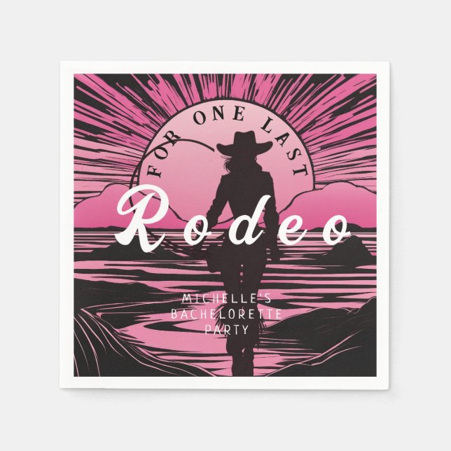 Serviette En Papier Une dernière Rodeo Enterrement de vie de jeune fil (Devant)