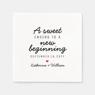 Serviette En Papier Une douce fin à un nouveau Mariage débutant