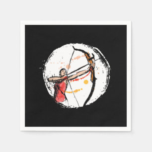 Serviette En Papier Une femme Archer Archer Arrow Bow Bowman Tirer Gif