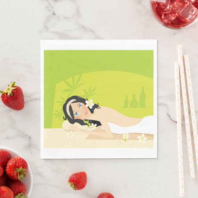 Serviette En Papier Une Femme Dans Un Papier Spa (Créateur téléchargé)