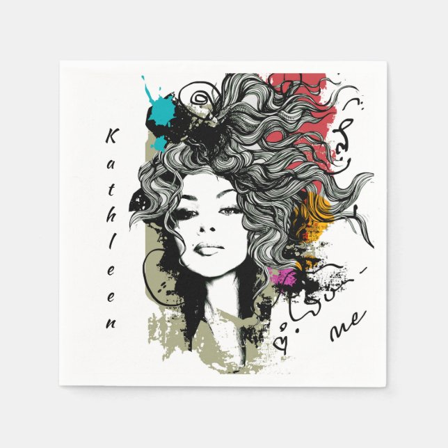 Serviette En Papier Une femme forte et dotée de moyens (Devant)