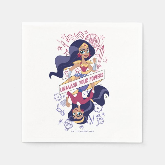 Serviette En Papier Une Femme Merveilleuse Démasque Vos Pouvoirs (Devant)