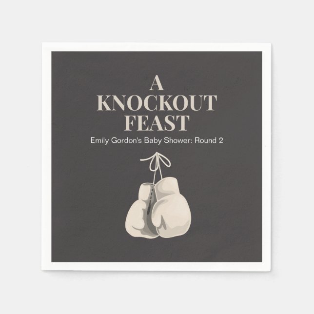 Serviette En Papier Une Fête de Knockout Boxe Thème Papier Napkins (Devant)