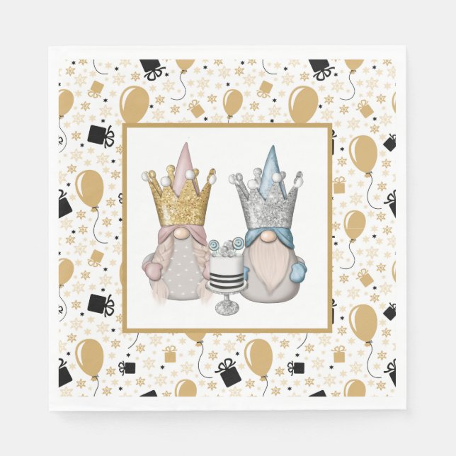 Serviette En Papier Une fête royale (Devant)