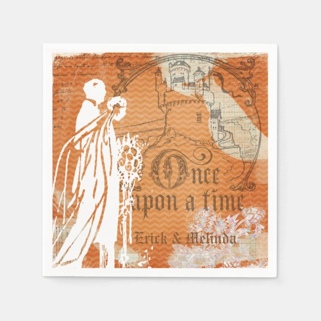 Serviette En Papier Une fois sur un papier Mariage temps (Devant)