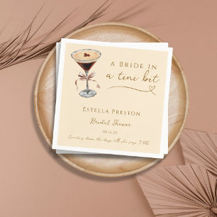 Serviette En Papier Une Mariée Dans un Cocktail au Coeur Un Peu Minusc