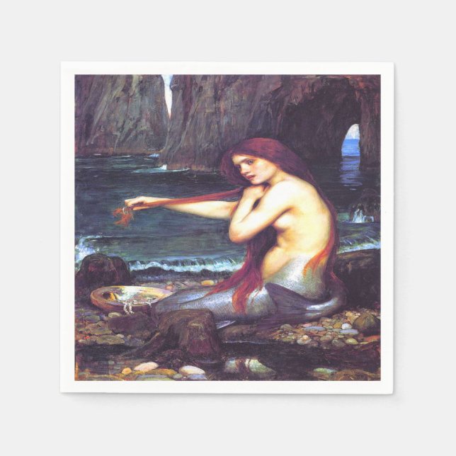 Serviette En Papier Une mermaid John William Waterhouse (Devant)
