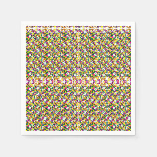 Serviette En Papier une motif très colorée avec beaucoup de co