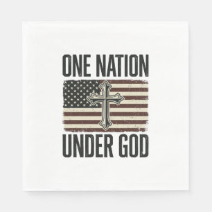 Serviette En Papier Une nation sous Dieu Croix patriotique