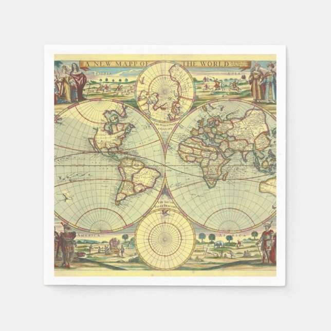 Serviette En Papier Une nouvelle carte du monde - Atlas (Devant)