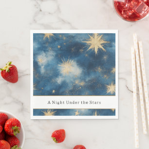 Serviette En Papier Une Nuit sous les Étoiles Mariage Bleu Céleste