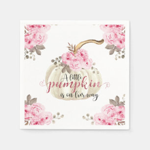 Serviette En Papier Une Parties scintillant florale rose Citrouille