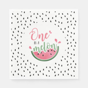 Serviette En Papier Une pastèque One in a Melon pour un premier annive