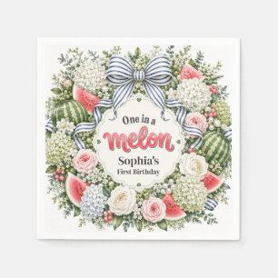 Serviette En Papier Une pastèque parmi les melons Couronne florale de