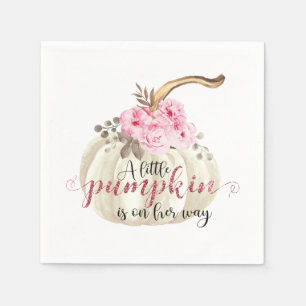 Serviette En Papier Une petite aquarelle Citrouille rose florale