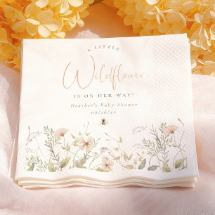 Serviette En Papier Une petite Baby Shower Fille abeille fleur sauvage