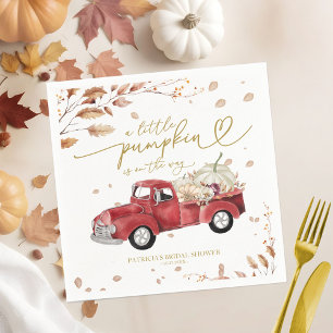 Serviette En Papier Une petite citrouille est en route Baby Shower
