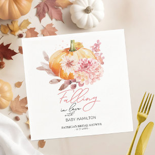 Serviette En Papier Une petite citrouille est en route Baby Shower