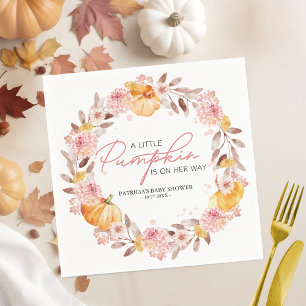 Serviette En Papier Une petite citrouille est en route Baby Shower