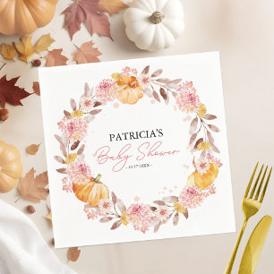 Serviette En Papier Une petite citrouille est en route Baby Shower