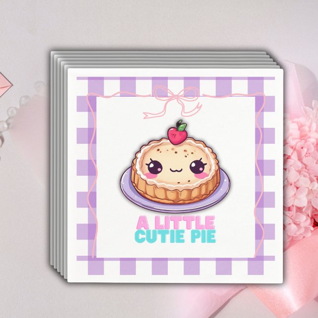 Serviette En Papier Une Petite Cutie Pie Kawaii Purple Plaid Baby show (Créateur téléchargé)