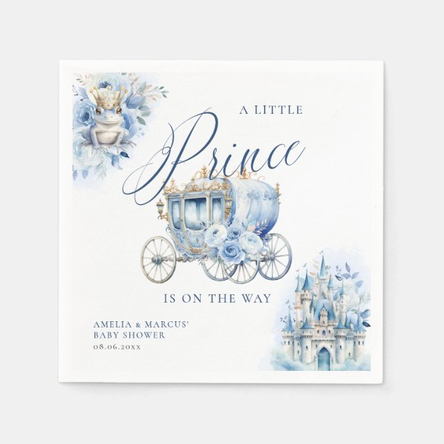 Serviette En Papier Une petite douche bleu Prince Royal (Devant)