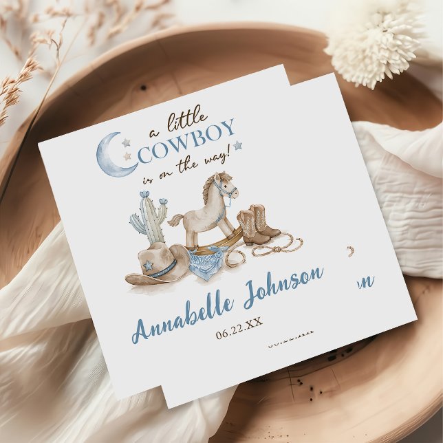 Serviette En Papier Une petite douche pour bébé cow-boy (Créateur téléchargé)
