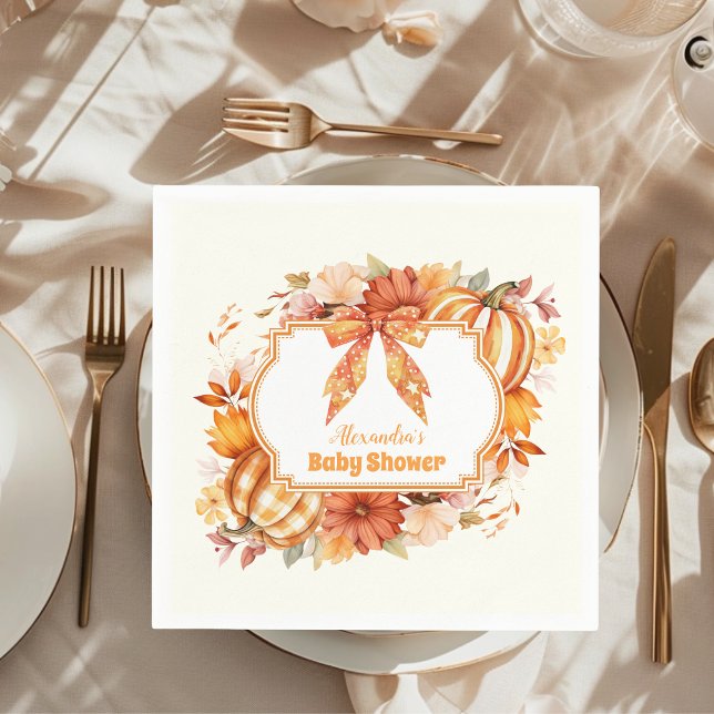 Serviette En Papier Une petite fête de douche de bébé florale de citro (Créateur téléchargé)