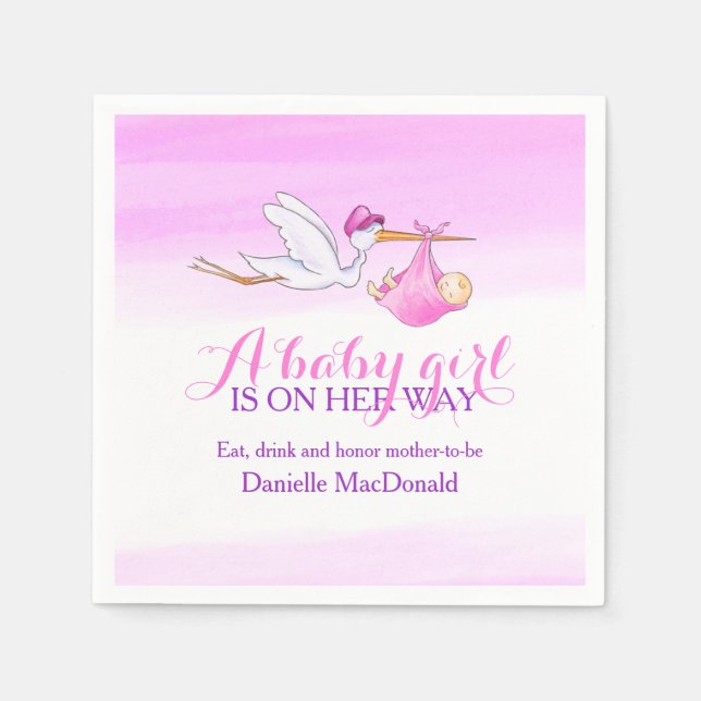 Serviette En Papier Une petite fille est sur le chemin des serviettes  (Devant)