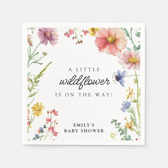 Serviette En Papier Une petite fille Wildflower (Devant)