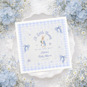 Serviette En Papier Une petite lapin est en route Baby Shower Bleu