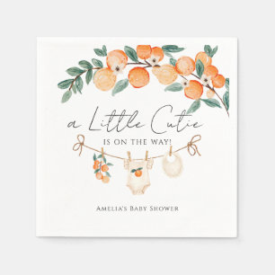 Serviette En Papier Une petite mignonne Fête de Bébé Orange Citron