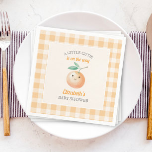Serviette En Papier Une petite mignonne orange gingham citrouille Baby