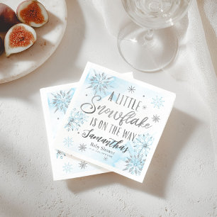 Serviette En Papier Une petite neige est en route garçon Baby shower