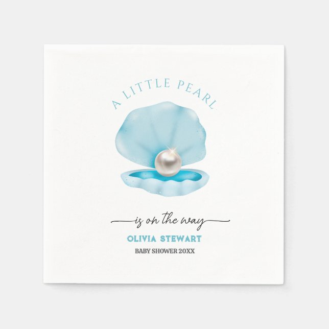 Serviette En Papier Une petite perle se trouve sur le Baby shower Way (Devant)