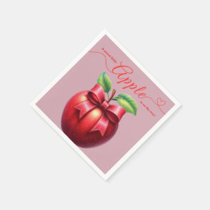 Serviette En Papier Une petite pomme est en route Fête prénatale d'a