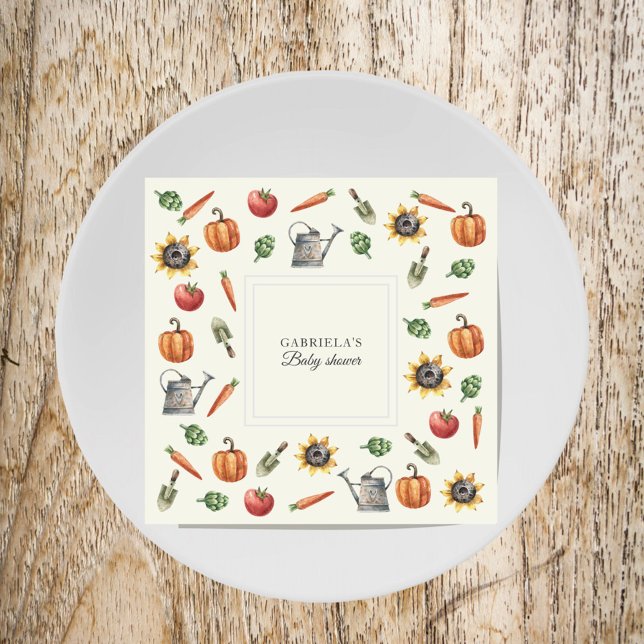 Serviette En Papier Une petite pousse est en route Fête prénatale (Créateur téléchargé)