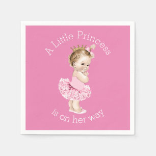 Serviette En Papier Une petite princesse Ballerina Baby shower rose