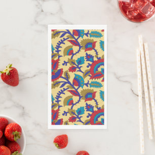 Serviette En Papier Une pièce d'art textile vibrante avec du rouge aud