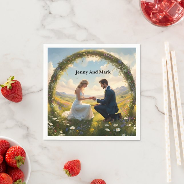 Serviette En Papier Une promesse pour toujours : le Fiançailles (En situation)