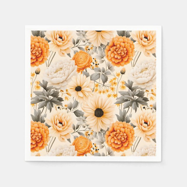 Serviette En Papier Une série florale d'automne 1 (Devant)