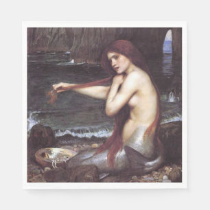 Serviette En Papier Une sirène de J W Waterhouse, 1901