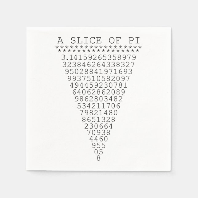 Serviette En Papier Une tranche de présentation Pi (Devant)