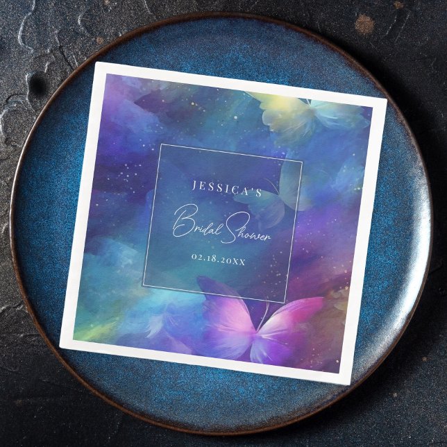 Serviette En Papier Une vie de Fête des mariées de papillons (Créateur téléchargé)