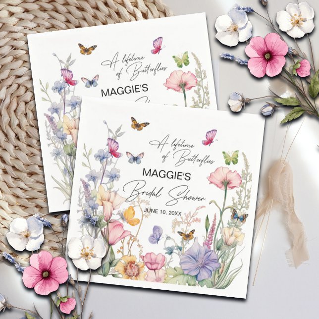 Serviette En Papier Une vie de papillons Baby Shower Fleurs sauvages (Créateur téléchargé)