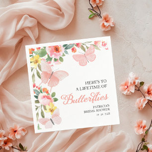 Serviette En Papier Une vie de papillons Fête des mariées Floral