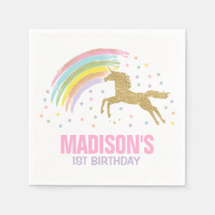 Serviette En Papier Unicorn Anniversaire de la fête Napkin Whimsical U